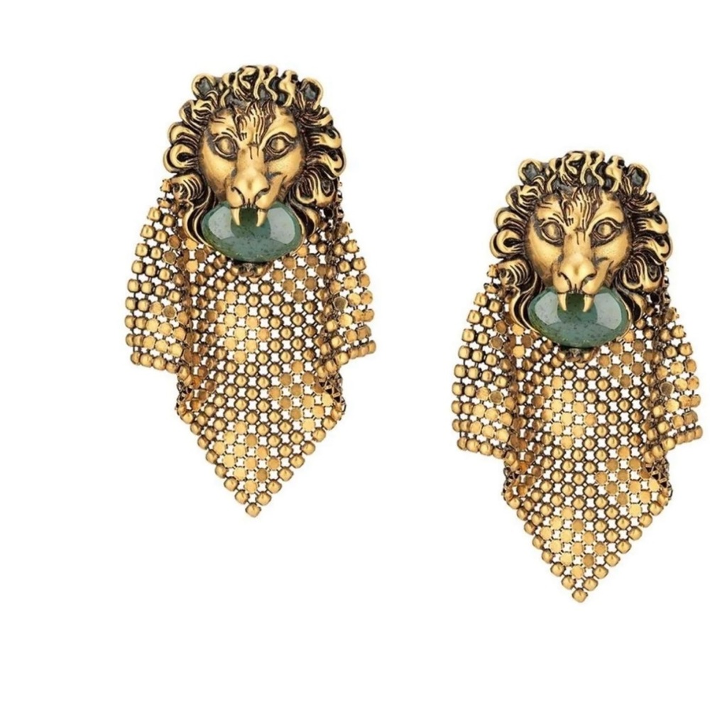 Gucci Lion Head Mess Clip On Earrings